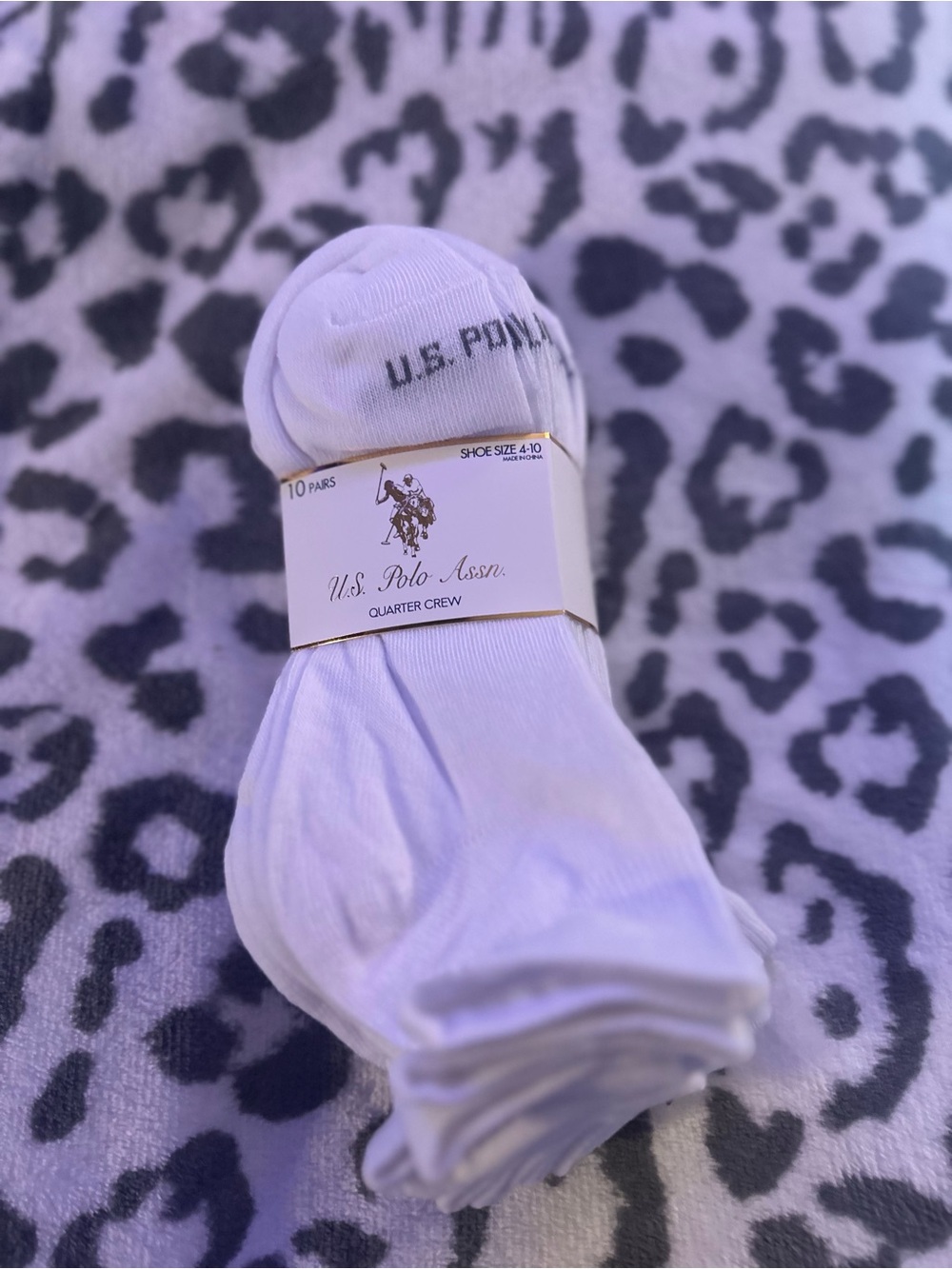 U.S. Polo Assn. Women’s White Quarter Crew Socks - 10 Pack